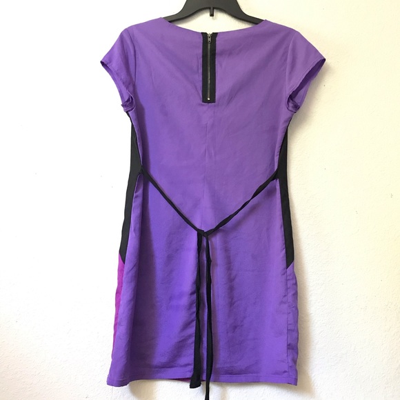 BeBop Color Block Cap Sleeves Belted Dress Size Small - Picture 4 of 9